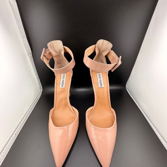 Steve Madden Valid Blush Patent Ankle Strap Stiletto Heels - Picture 2 of 9